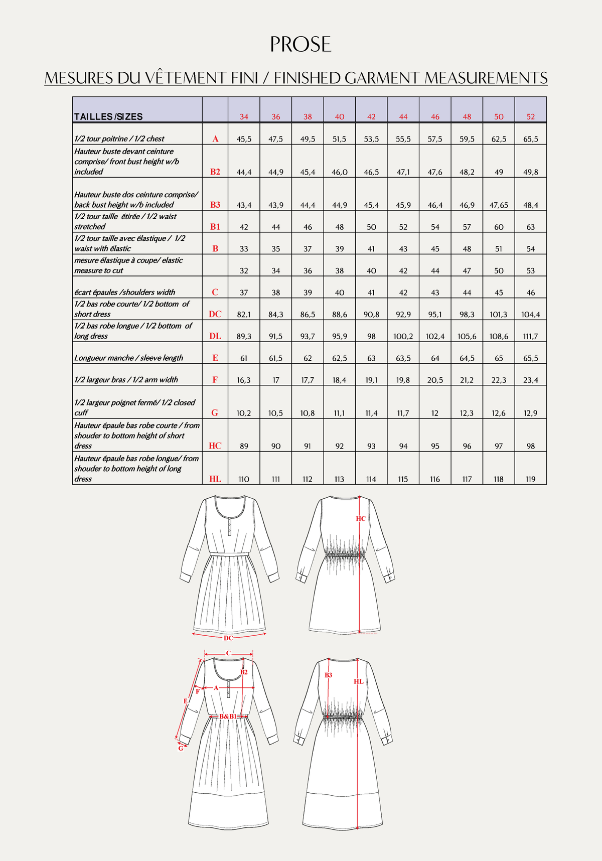 Prose dress sewing pattern - Envelope pattern