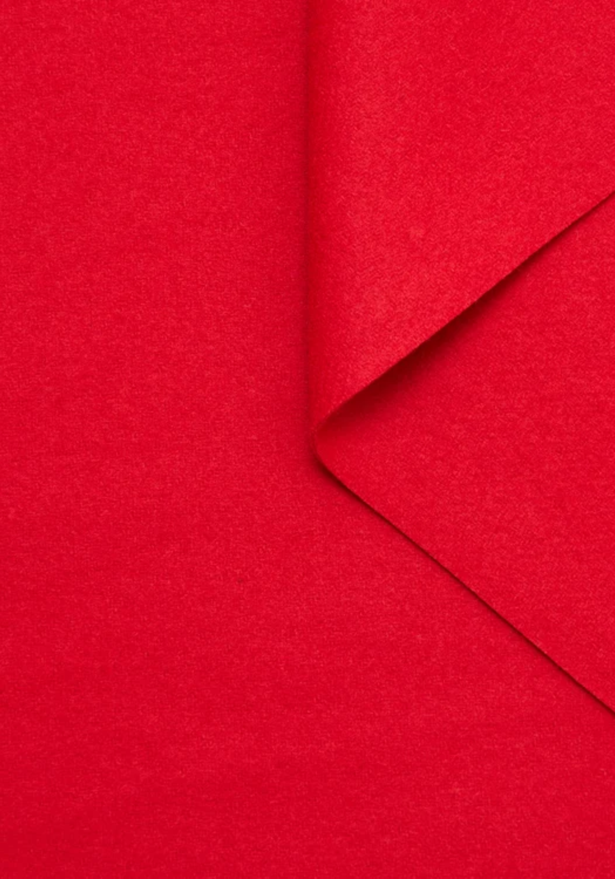 Tissu manteau en drap de laine brossé double face Rouge