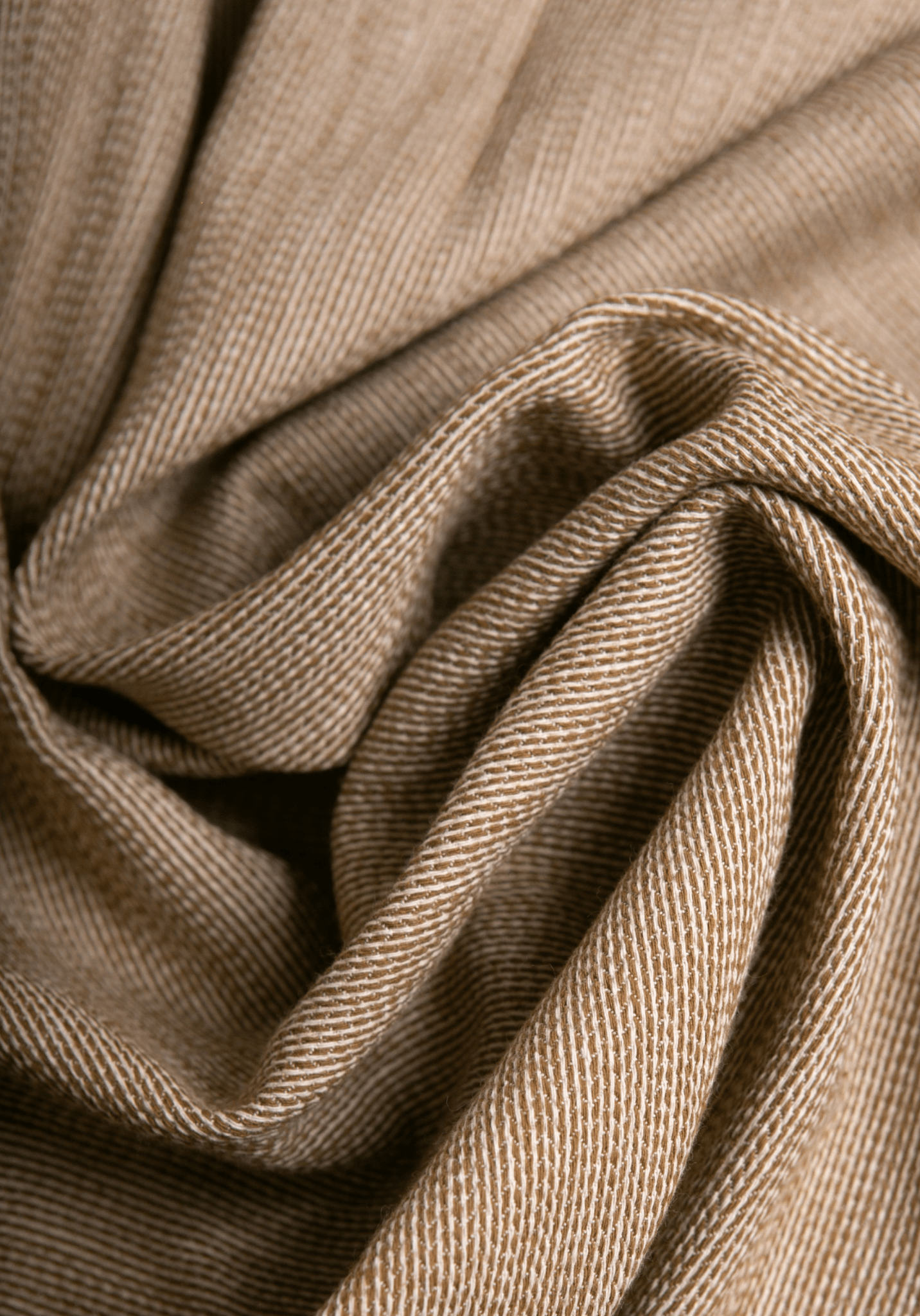 Tissu jacquard de coton Mini Chevron Camel - Maison Fauve