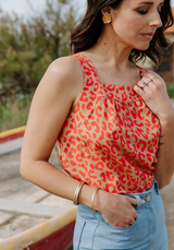 Tissu popeline de viscose imprimée Léo - Plusieurs couleurs