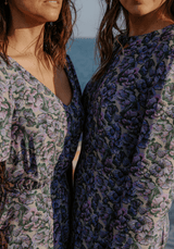 Tissu popeline de viscose imprimée Panache Mauve - Maison Fauve