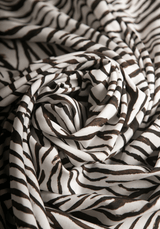 Tissu popeline de viscose imprimée Savage - Tigre Cumin ou Blanc Zèbre - Maison Fauve