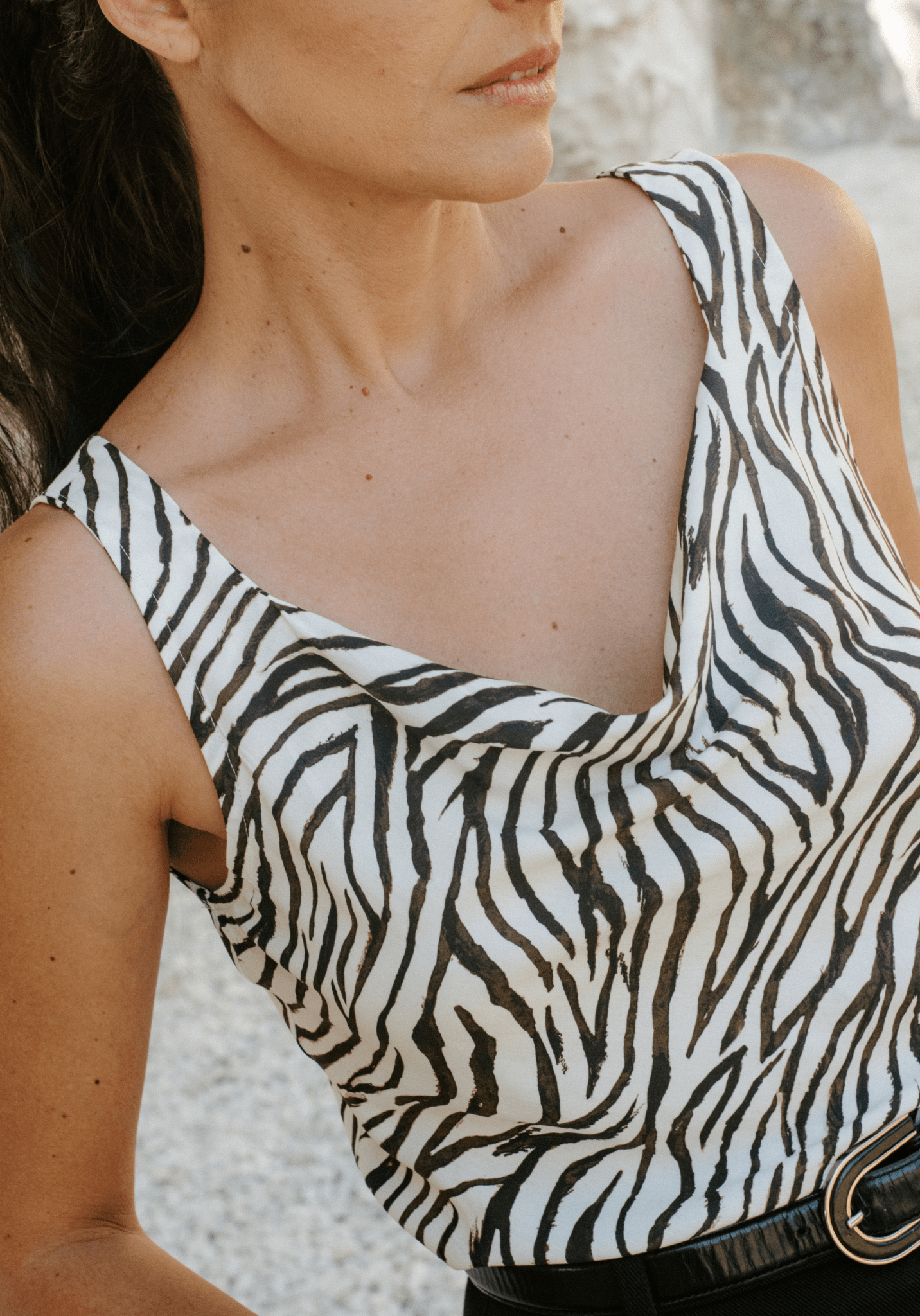 Tissu popeline de viscose imprimée Savage - Tigre Cumin ou Blanc Zèbre - Maison Fauve
