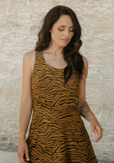 Tissu popeline de viscose imprimée Savage - Tigre Cumin ou Blanc Zèbre - Maison Fauve