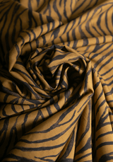 Tissu popeline de viscose imprimée Savage - Tigre Cumin ou Blanc Zèbre - Maison Fauve