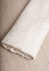 Tissu tweed léger - Ecru ou Bleu Gris