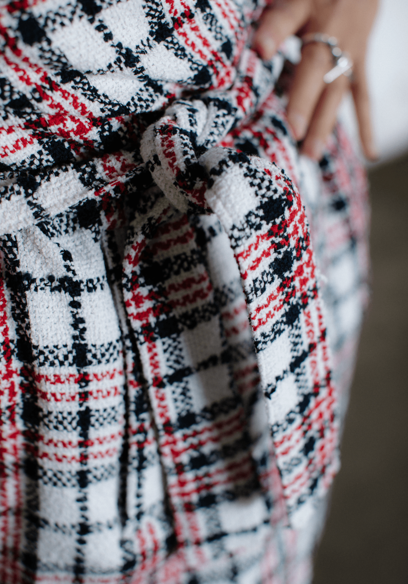 Tissu Tweed Bouclé Tartan - Laine & Coton - Maison Fauve
