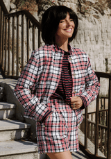 Tissu Tweed Bouclé Tartan - Laine & Coton - Maison Fauve