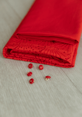 Tissu voile de coton - Rouge Passion - COUPON 50cm - Maison Fauve