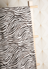 Tissu popeline de viscose imprimée Savage - Tigre Cumin ou Blanc Zèbre