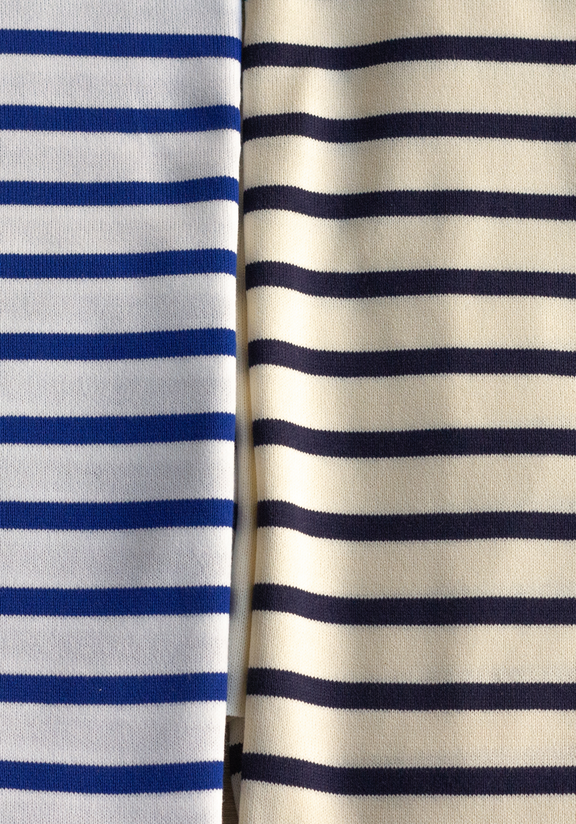 Striped Breton jersey fabric - 2 colors - Sold by the panel