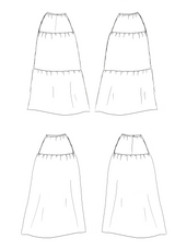Ivy Ruffled Long Skirt Sewing Pattern / PDF (A4, A3, A0, US Letter) - Frames, Layers by Size, Video Projection