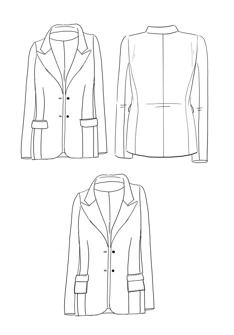Patron couture veste blazer Manhattan / Patron pochette