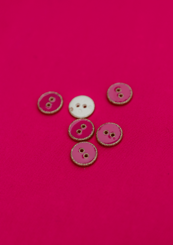 Bouton à paillettes dorées 12 mm - Plusieurs couleurs - Maison Fauve