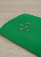 Very Green Amazon button with gold glitter 12 mm