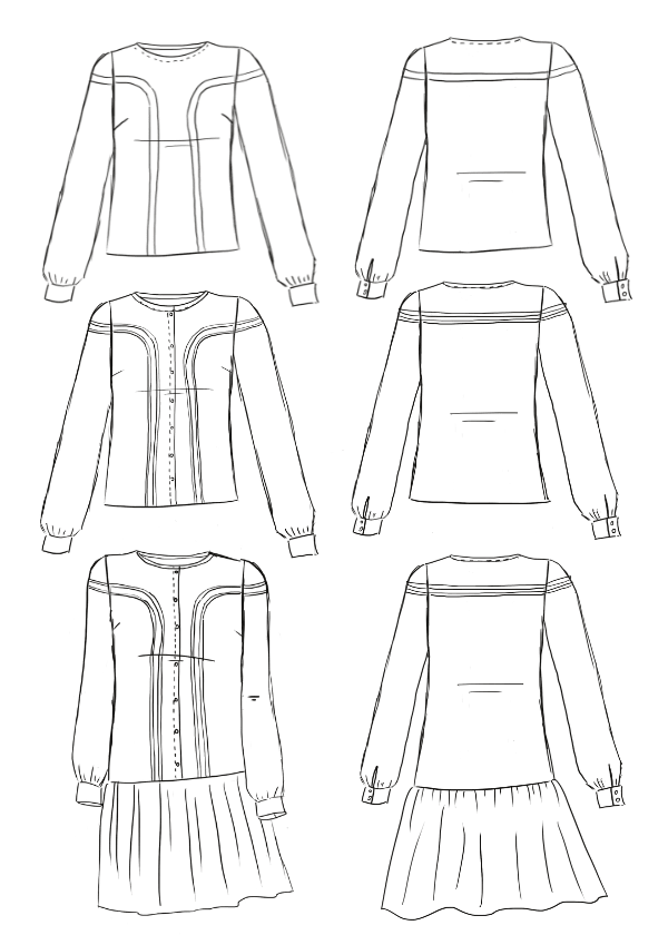 Patron blouse, robe Tribeca / Patron pochette - Maison Fauve