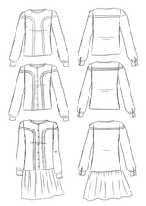 Patron blouse, robe Tribeca / PDF (A4, A3, A0, US Letter) - Cadres, Calques par Taille, Vidéoprojection - Maison Fauve