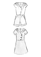 Patron couture combishort, robe Eclipse / PDF (A4, A3, A0, US Letter) – Tailles 34 à 56 – Cadres, Calques par Taille, Vidéoprojection - Maison Fauve