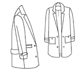 Patron couture manteau Ray / PDF (A4, A3, A0, US Letter) – Tailles 34 à 56 – Cadres, Calques par Taille, Vidéoprojection - Maison Fauve