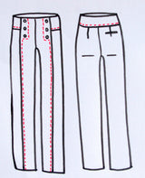 Patron couture pantalon à pont Embrun / PDF (A4, A3, A0, US Letter) - Cadres, Calques par Taille, Vidéoprojection - Maison Fauve