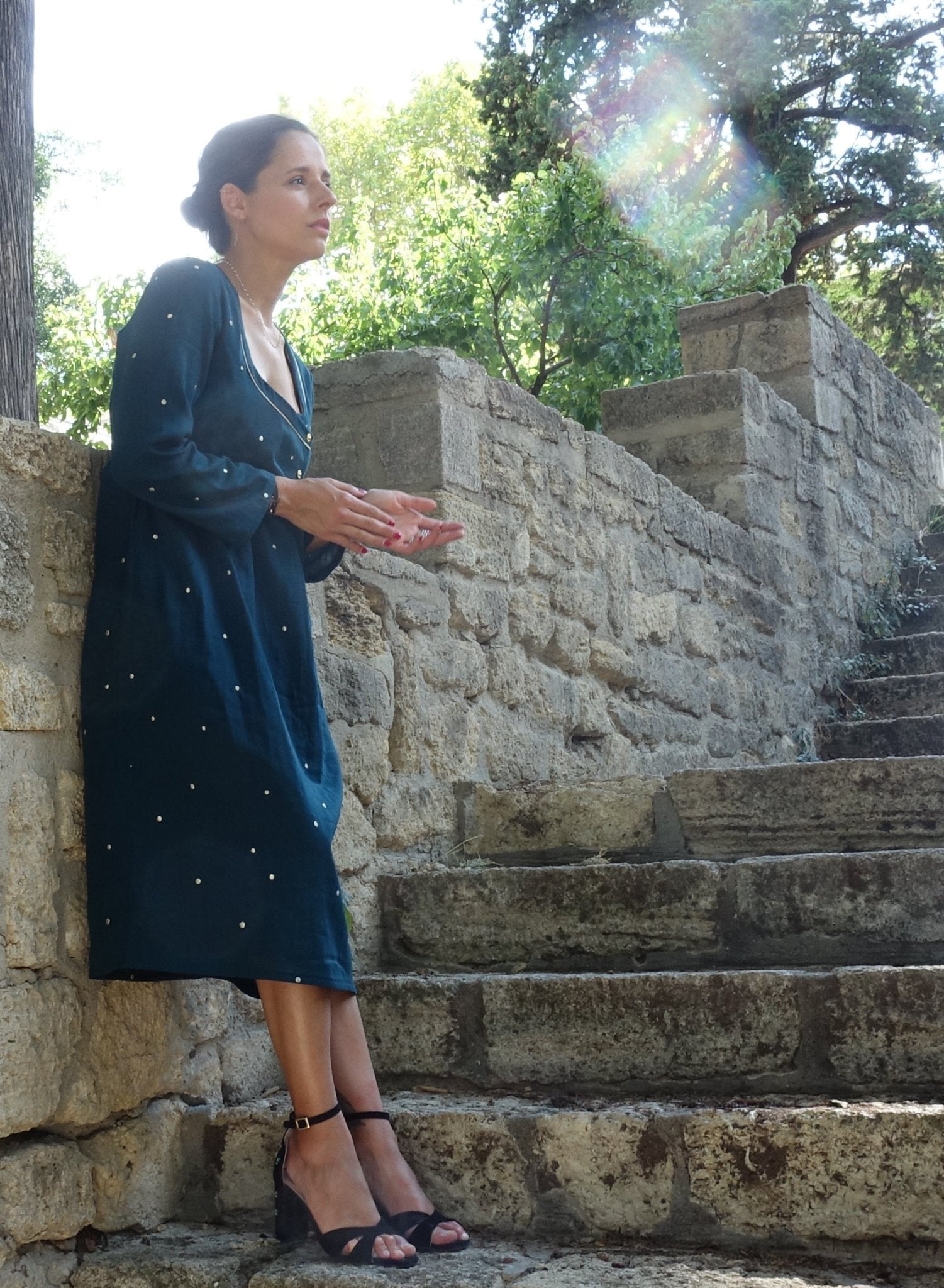 Patron couture robe, blouse encolure carrée Sybil / PDF (A4, A3, A0, US Letter) - Cadres, Calques par Taille, Vidéoprojection - Maison Fauve