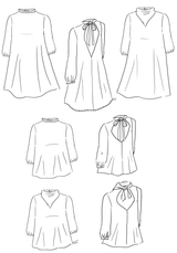 Patron couture robe, blouse Mia / PDF (A4, A3, A0, US Letter) - Cadres, Calques par Taille, Vidéoprojection - Maison Fauve