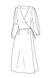 Patron couture robe portefeuille longue Tamara / PDF (A4, A3, A0, US Letter) – Tailles 34 à 56 – Cadres, Calques par Taille, Vidéoprojection - Maison Fauve