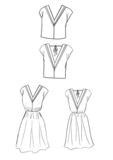 Patron couture robe, top Byzance / PDF (A4, A3, A0, US Letter) - Cadres, Calques par Taille, Vidéoprojection - Maison Fauve