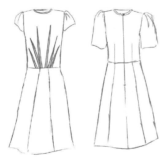 Patron robe, blouse Zénith / PDF (A4, A3, A0, US Letter) - Cadres, Calques par Taille, Vidéoprojection - Maison Fauve