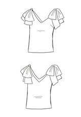 Patron couture top Nana / PDF (A4, A3, A0, US Letter) - Cadres, Calques par Taille, Vidéoprojection