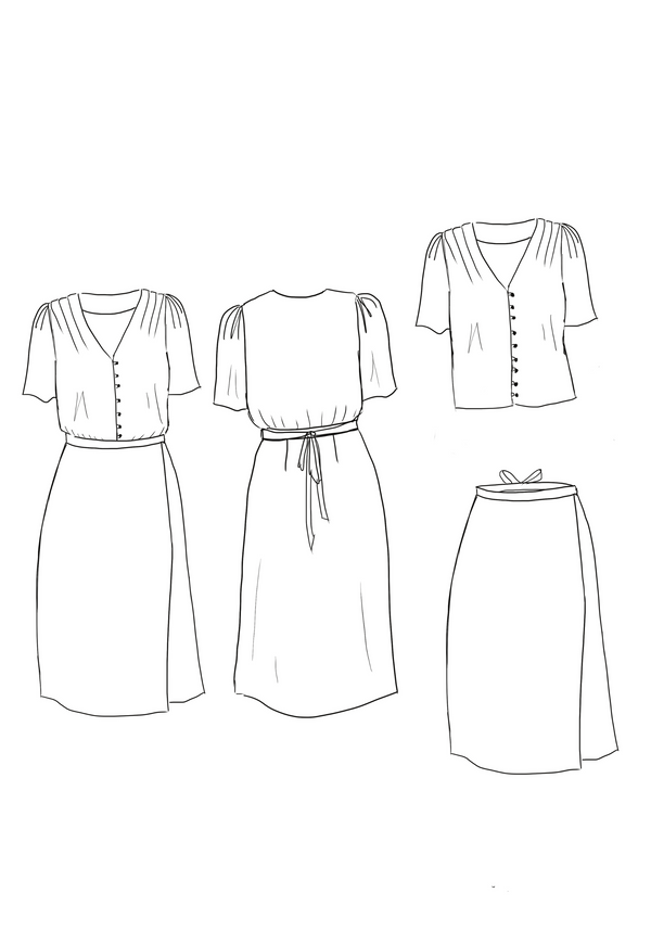 Patron couture robe Pénélope / Patron PDF (A0, A3, A4 et US letter)