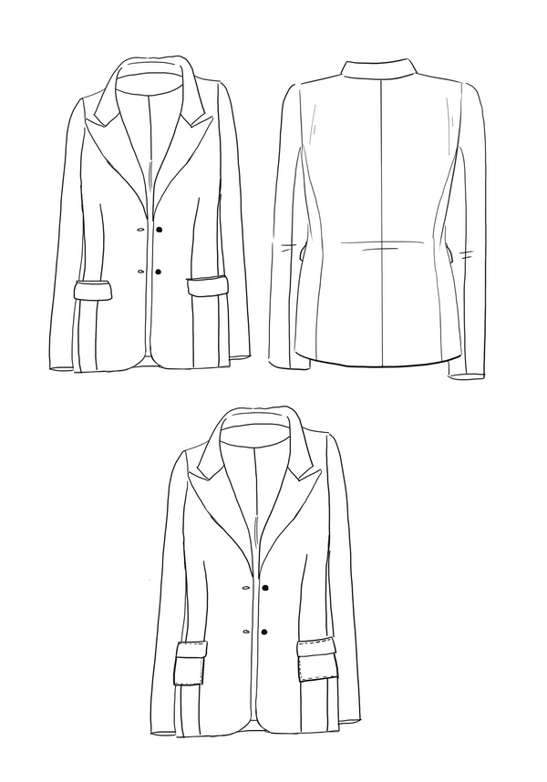 Patron couture veste blazer Manhattan / Patron PDF (A0, A3, A4 et US letter)