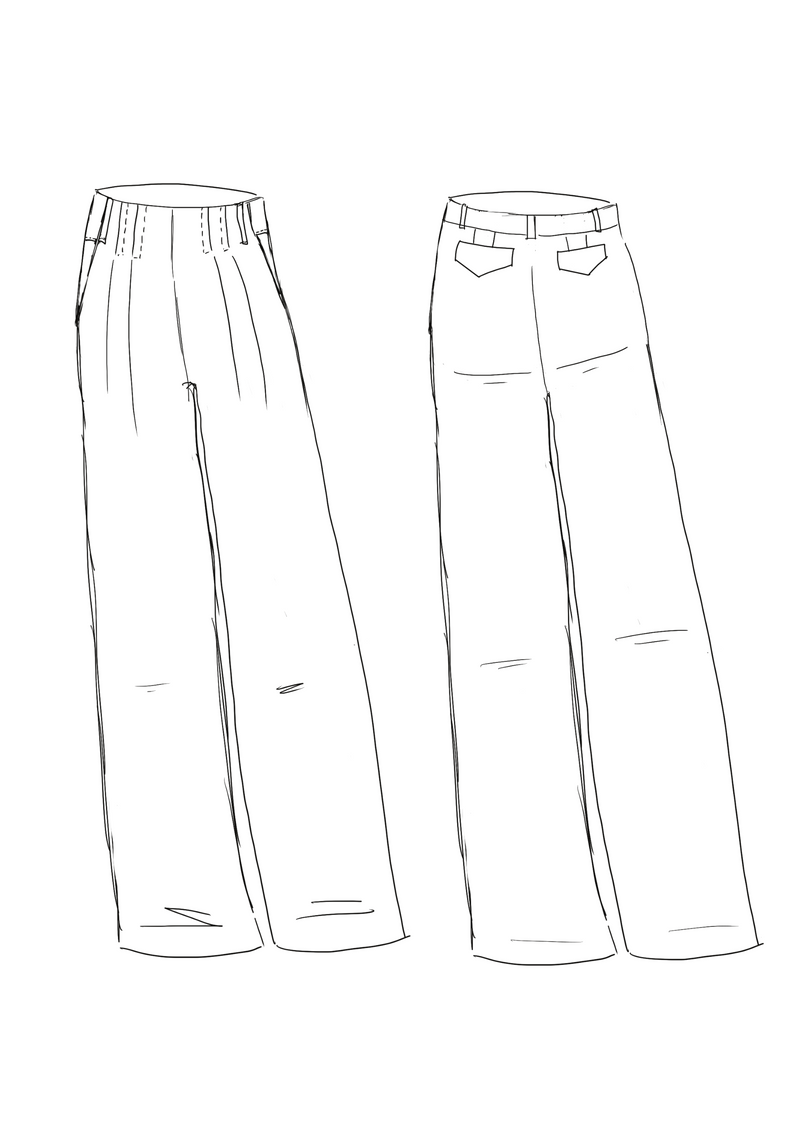 Patron couture pantalon Brooklyn / PDF (A4, A3, A0, US Letter) - Cadres, Calques par Taille, Vidéoprojection