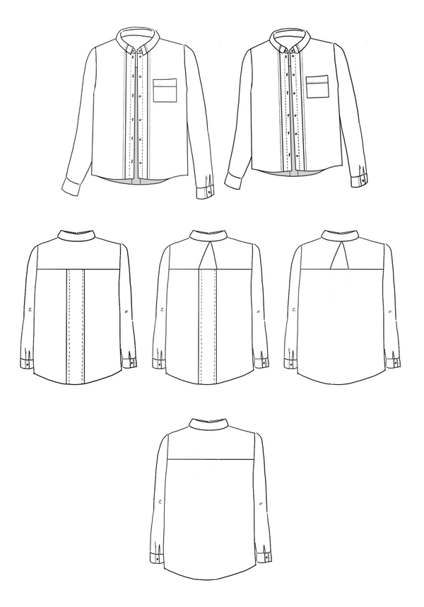 Patron couture chemise Skyline / Patron PDF (A0, A3, A4 et US letter)