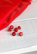 Coupon 200cm Tissu sergé lyocell lamé - Rouge Passion