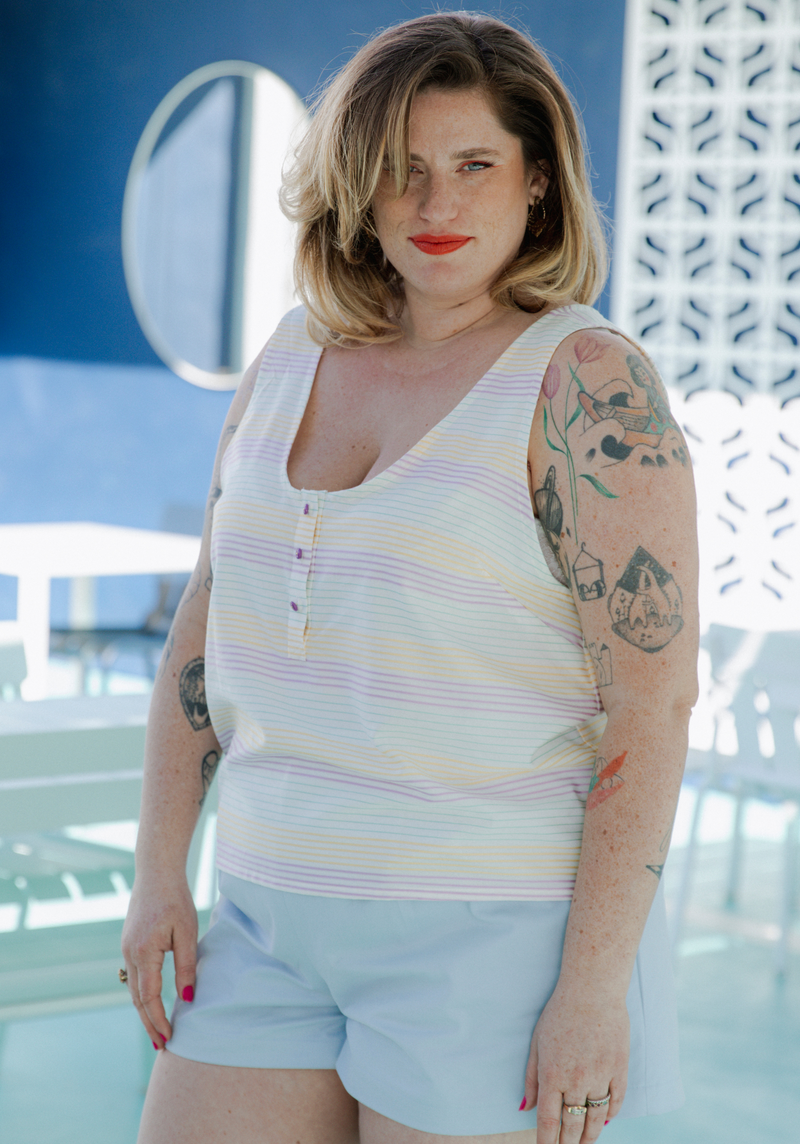 Spritz tank top duo sewing pattern - Pouch pattern
