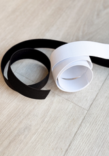 Elastic mesh bracelet width 30 mm - Sold by the centimeter - White or Black