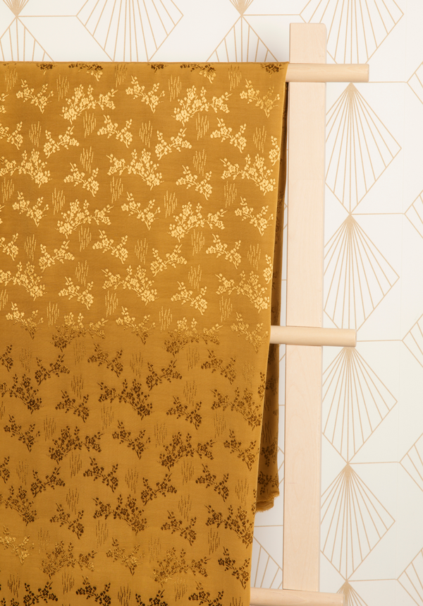 COUPONS - Tissu jacquard de viscose Lily - Cumin