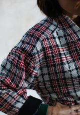 Tissu Tweed Bouclé Tartan - Laine & Coton