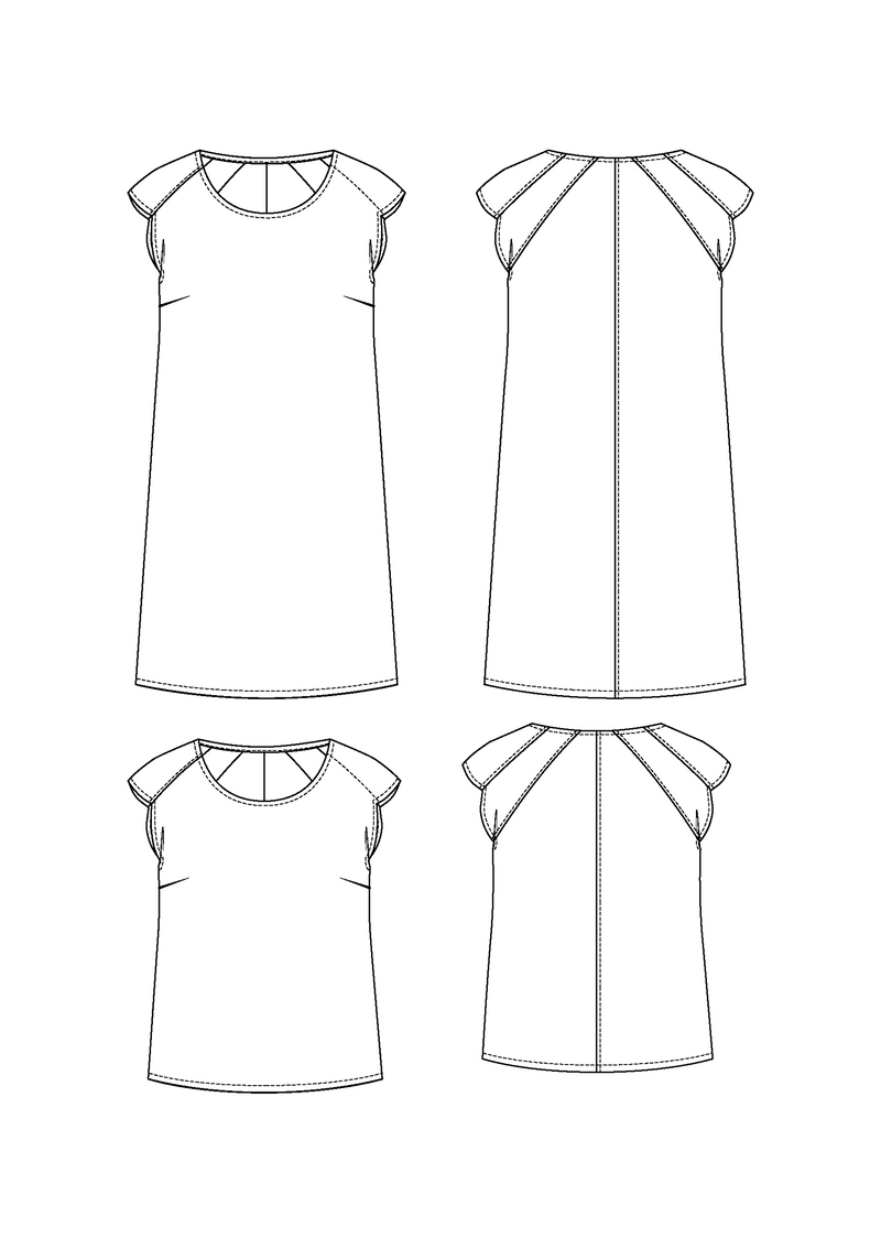 Daïquiri dress and blouse sewing pattern - Pouch pattern