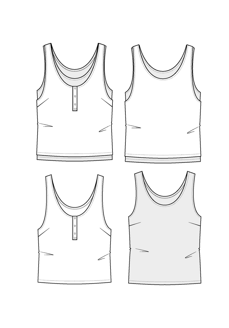 Spritz tank top duo sewing pattern - Pouch pattern