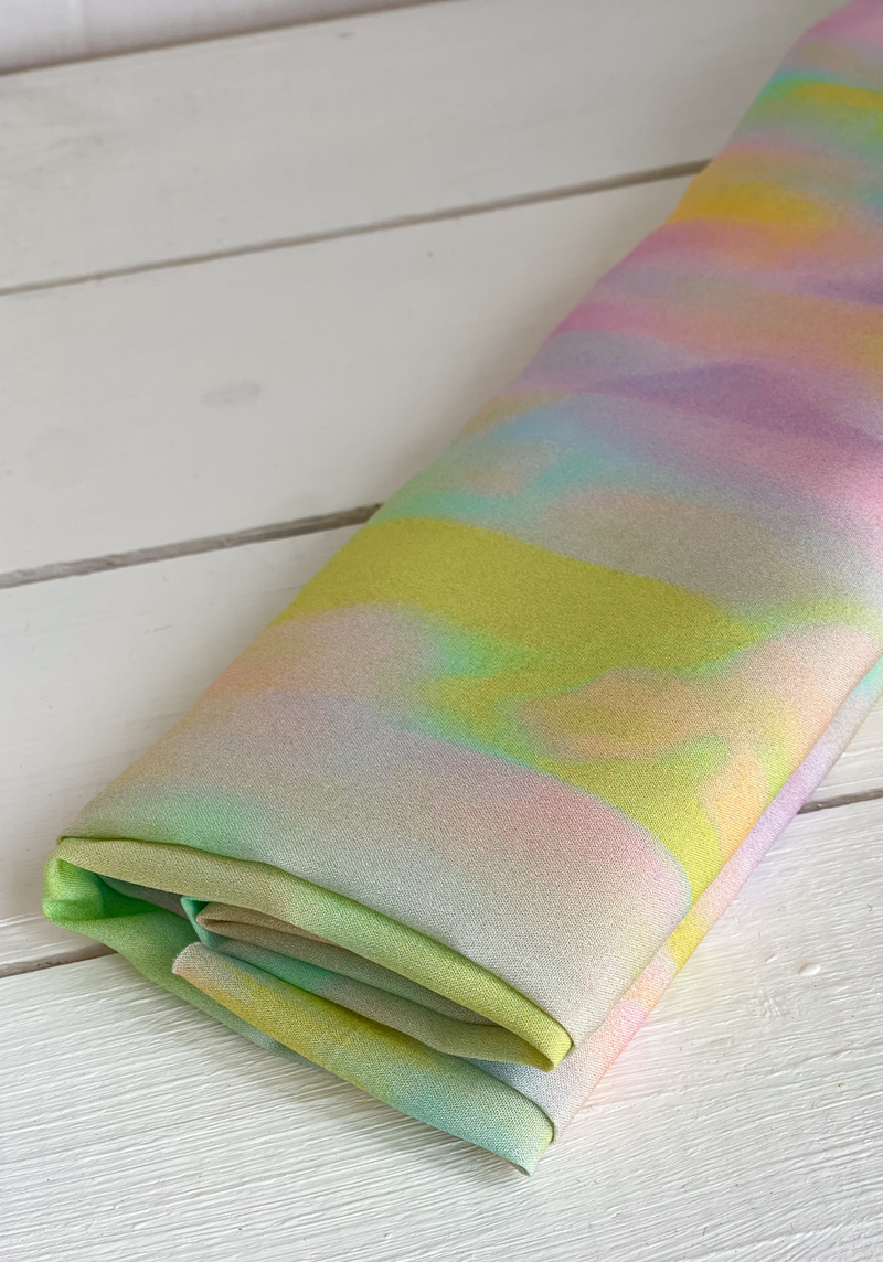 Tissu popeline de viscose imprimée Solaris Pastel