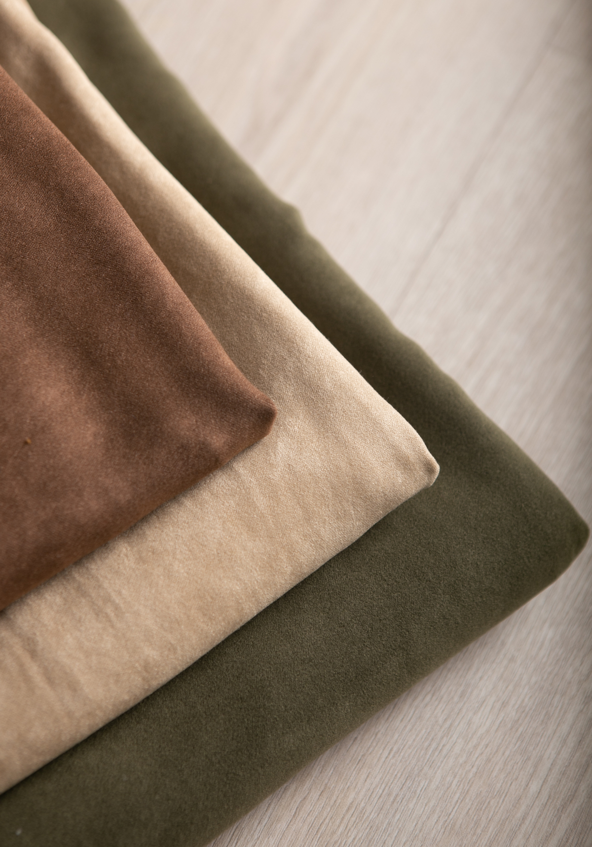 Beige, brown or moss green faux suede by the meter - Suede-look fabric