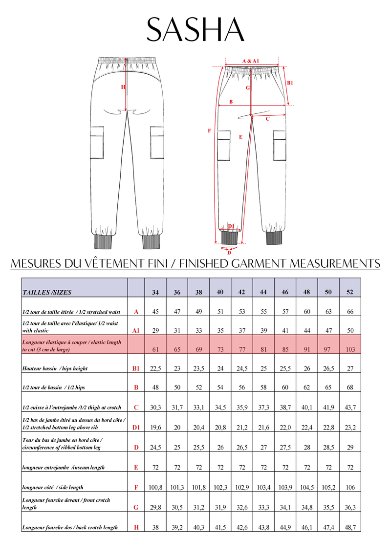 Sasha jogging pattern / Pocket pattern