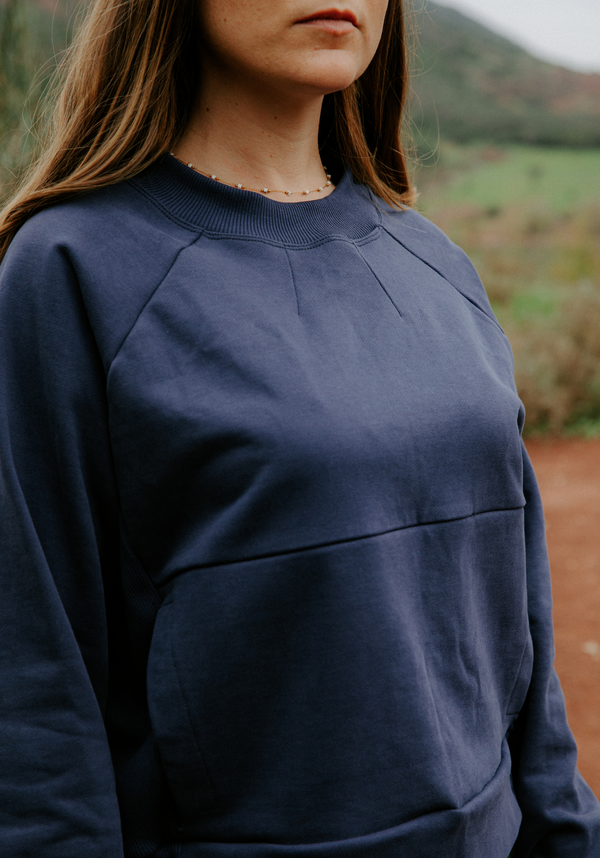 COUPONS Tissu sweat French Terry Encre