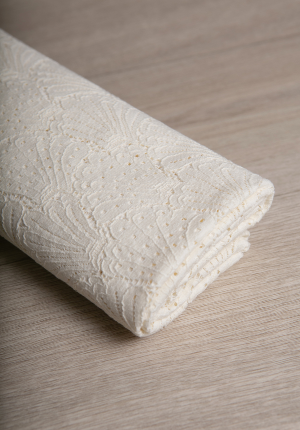 COUPONS - Tissu dentelle Coquillage - écru