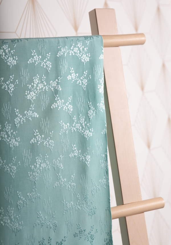 COUPONS - Tissu jacquard de viscose Lily - Lily Menthe