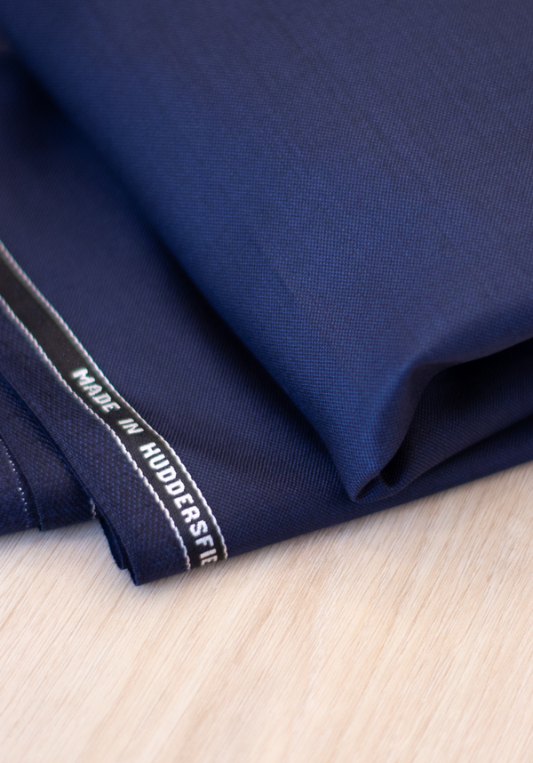 Tissu lainage tailleur fil à fil 100% laine Bleu Marine