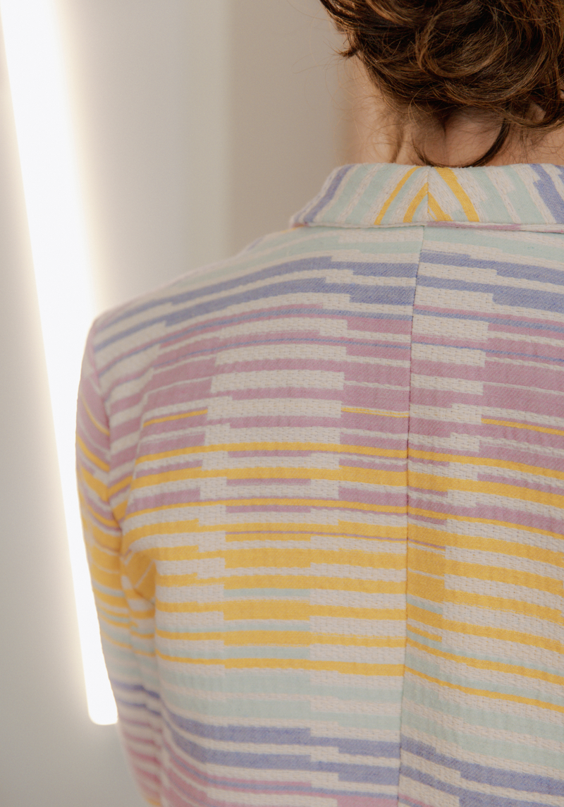 COUPONS - Tissu tweed jacquard Sorbet