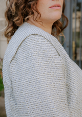 Tissu tweed léger - Ecru ou Bleu Gris